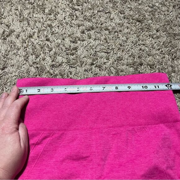 Lululemon In The Flow Crop II Heathered Jewelled Magenta Seamless Leggings Sz 4 - Picture 9 of 9